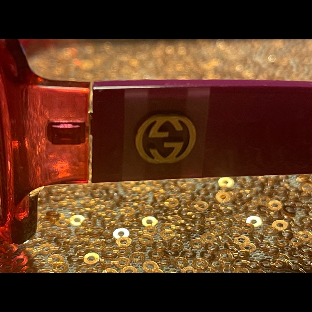 Vintage Gucci Hard To Find Pink Rectangular Sungl… - image 3